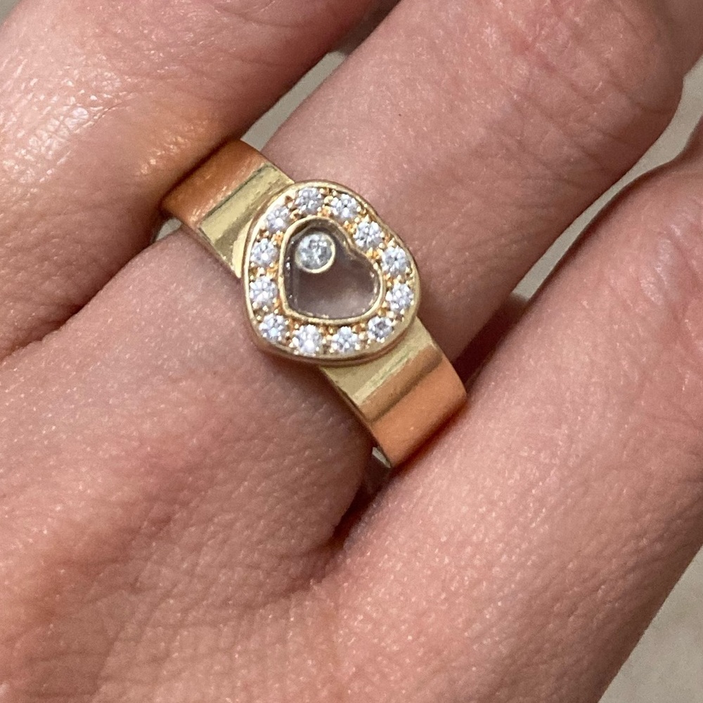 💯 Authentic 18k Chopard Happy Heart diamond ring